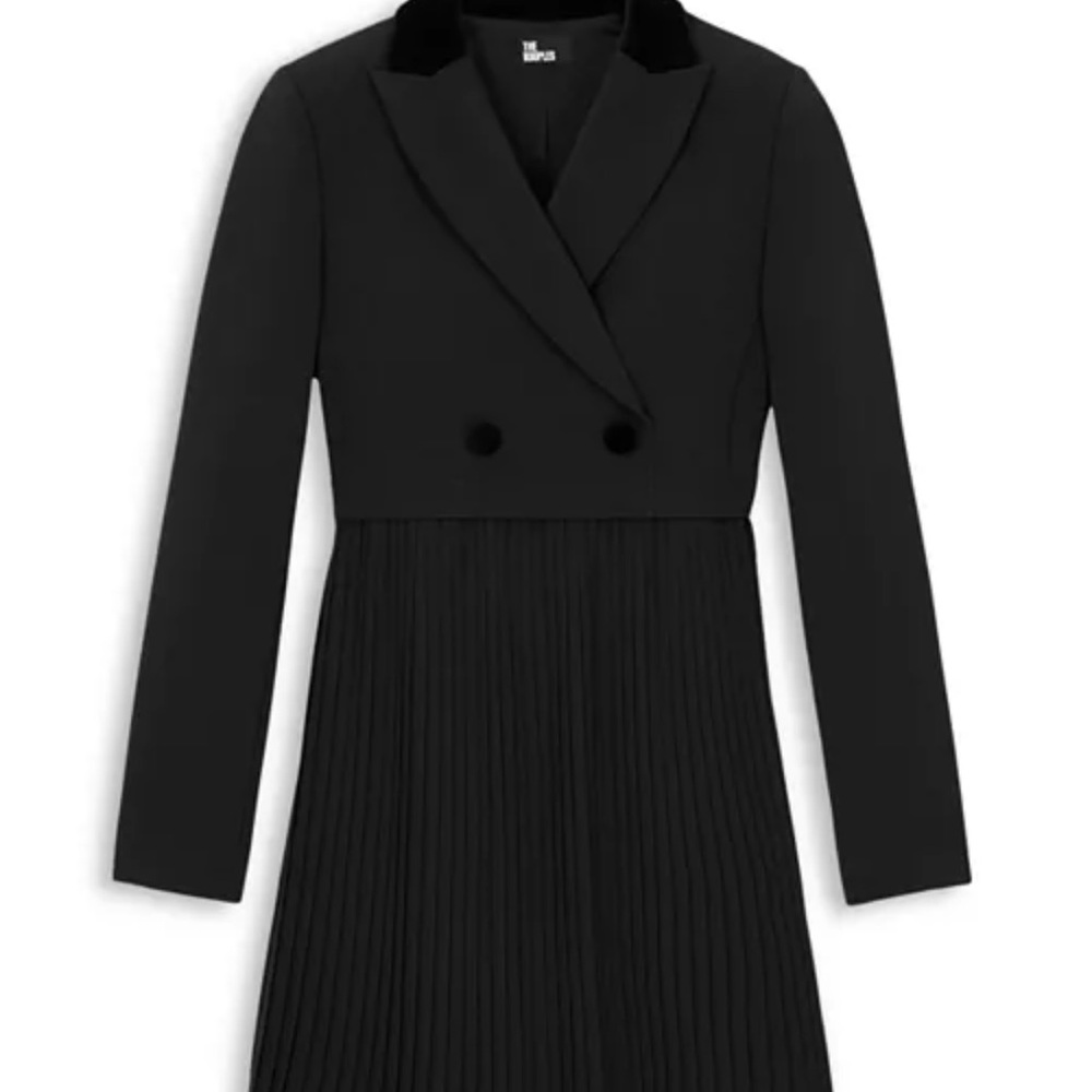 The Kooples Black Pleated Dress